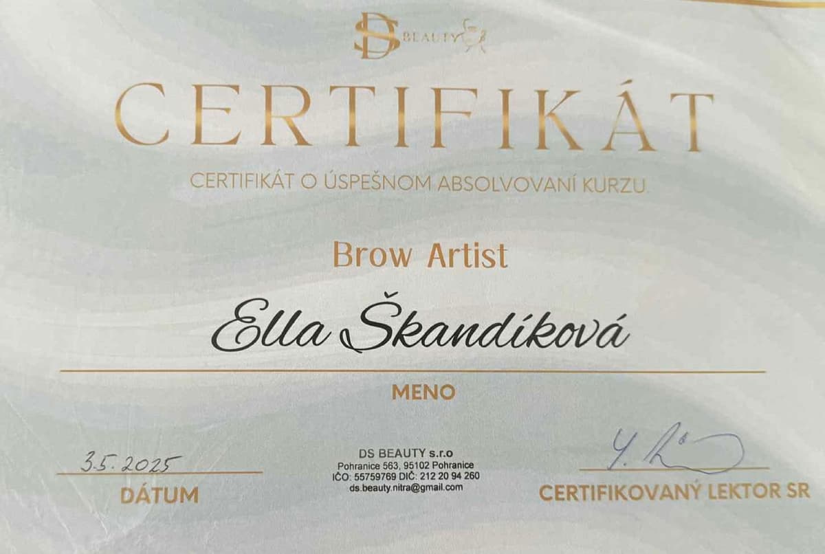 Certifikát 3 - Ella Škandíková